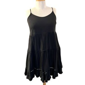 Black Tiered Spaghetti Strap Dress